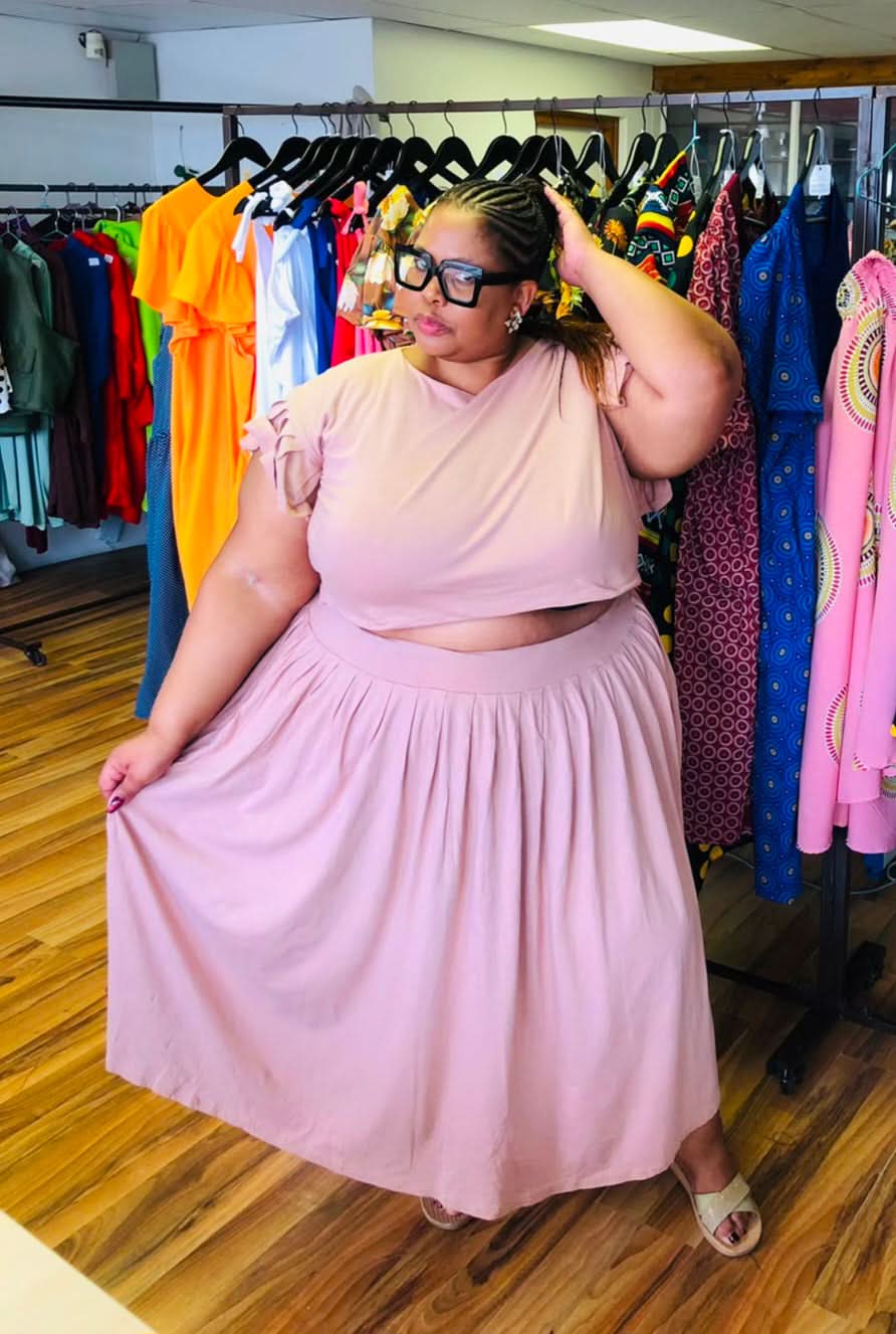 Plus Size Crop Top and skirt