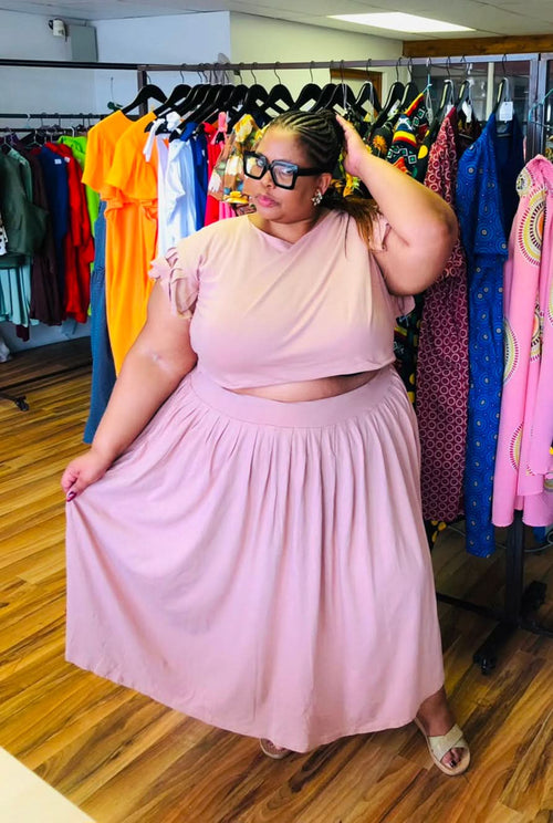 Plus Size Crop Top and skirt