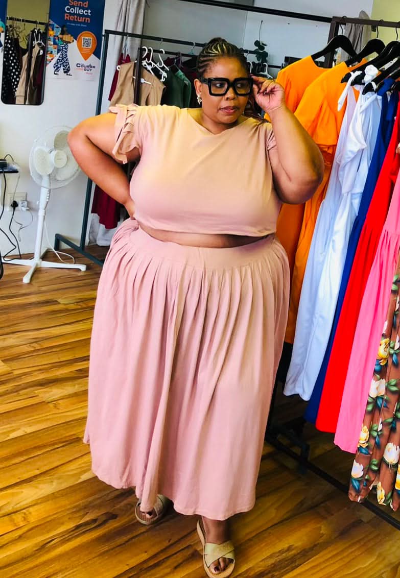 Plus Size Crop Top and skirt