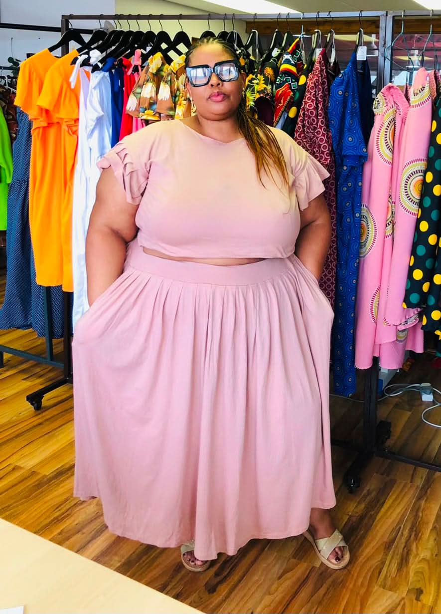 Plus Size Crop Top and skirt